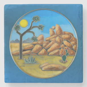 Posavasos De Piedra Joshua Tree- Botón de Fish Rock