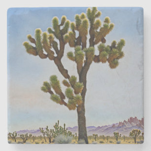Posavasos De Piedra Joshua Tree Cactus Desert Art Coaster