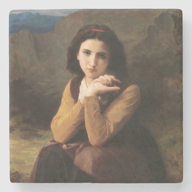 Posavasos De Piedra Joven muchacha de Bouguereau (Anverso)