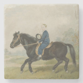 Posavasos De Piedra Joven muchacho montando un pony (por Penry William