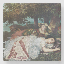 Posavasos De Piedra Jóvenes damas a orillas del Sena (verano)