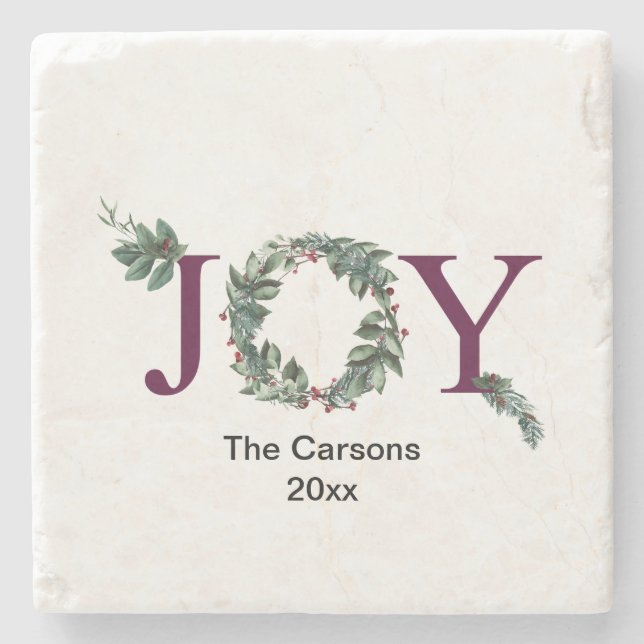 Posavasos De Piedra Joy for the holidays ornament  (Anverso)