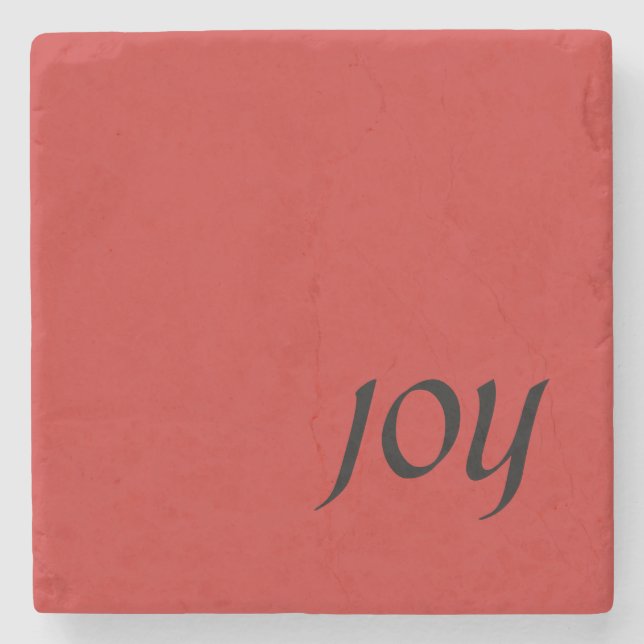 Posavasos De Piedra "JOY" Navidades de la Plaza Roja, escayola de pied (Anverso)
