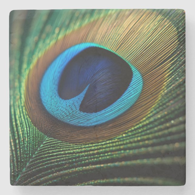 Posavasos De Piedra Joya del pavo real (Anverso)