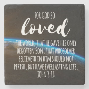 Posavasos De Piedra Juan 3:16 Biblia Verse Christian