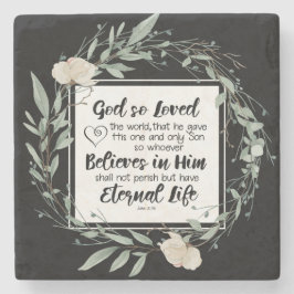 Posavasos De Piedra Juan 3:16 Dios amó el Verso de la Biblia Mundial