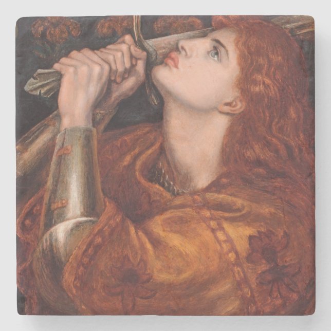 Posavasos De Piedra Juana de Arco (retrato) (por Dante Gabriel Rossett (Anverso)