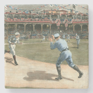 Posavasos De Piedra Juego de Béisbol de la Liga Nacional 1886