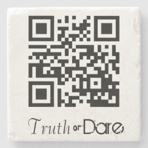 Posavasos De Piedra Juego de códigos QR verdadero o seguro