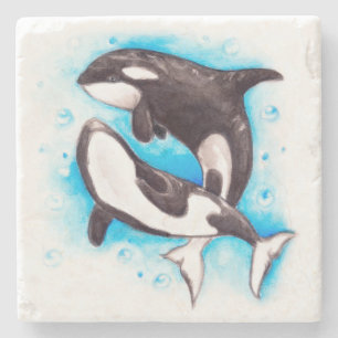 Posavasos De Piedra juego de orca
