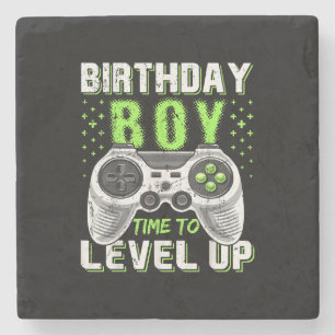 Posavasos De Piedra Juego de video Level Up Birday Boy