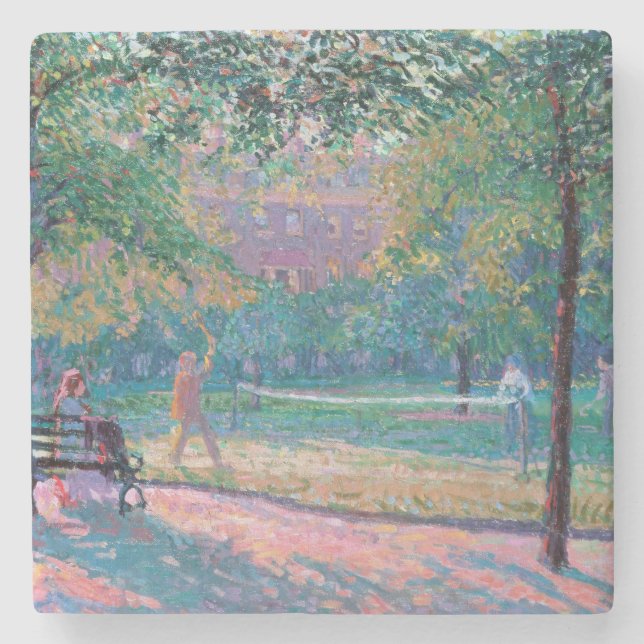 Posavasos De Piedra Juego del tenis (Anverso)