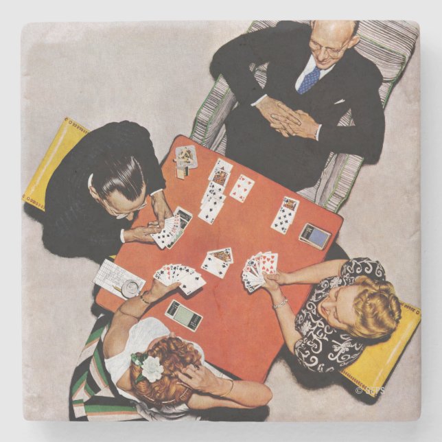 Posavasos De Piedra Juego puente de Norman Rockwell (Anverso)