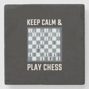 Posavasos De Piedra Jugador de ajedrez de tablero de ajedrez