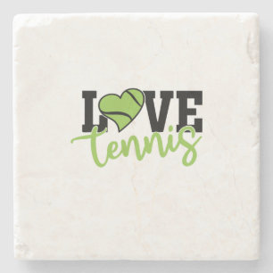 Posavasos De Piedra Jugador de Tenis Amo el Tenis