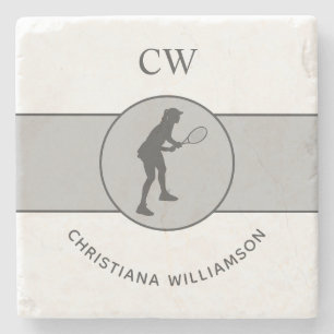 Posavasos De Piedra Jugador de tenis Chica regalo Personalizado