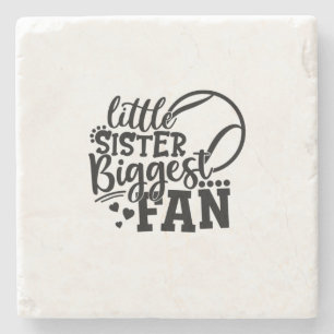 Posavasos De Piedra Jugador de tenis   Pequeña hermana mayor fanática 