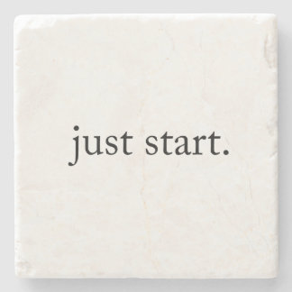 Posavasos De Piedra Just Start Inspirational Quote Marble Coaster 