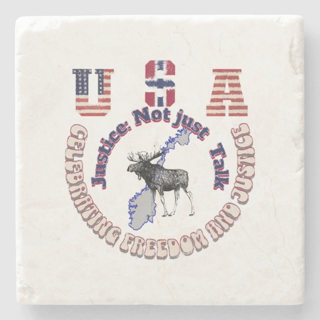 Posavasos De Piedra Justicia no sólo hablar (Anverso)