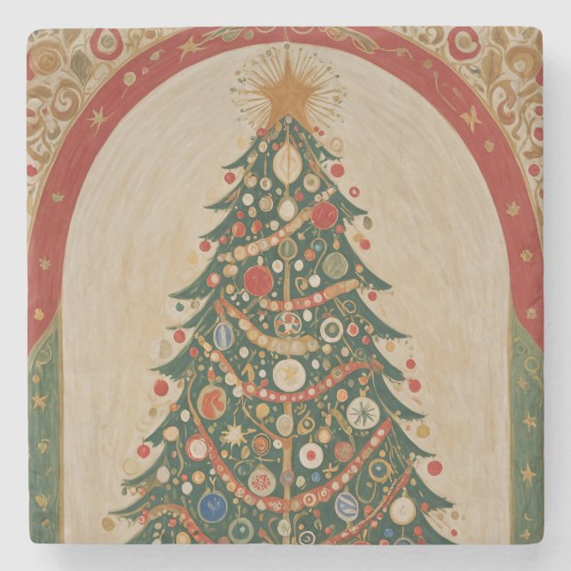 Posavasos De Piedra Kaleidoscopio festivo (Anverso)