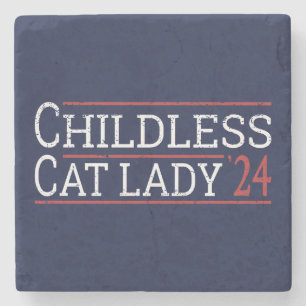 Posavasos De Piedra Kamala Harris - Gato sin hijos Lady 2024 I