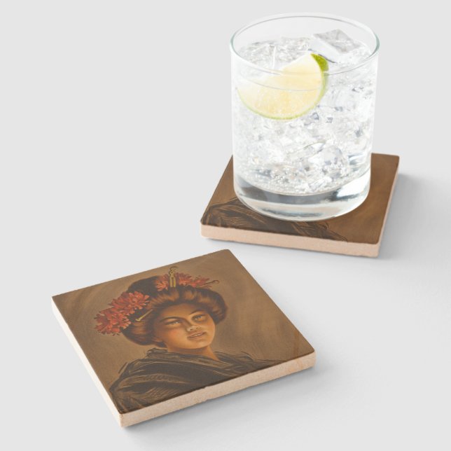 Posavasos De Piedra Karama: Actriz japonesa Romance Geisha (Lateral)