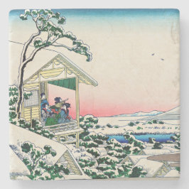 Posavasos De Piedra Katsushika Hokusai - Casa de té en Koishikawa