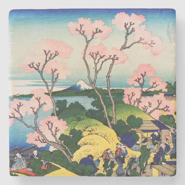 Posavasos De Piedra Katsushika Hokusai - Gotenyama, Tokaido, Shinagawa (Anverso)