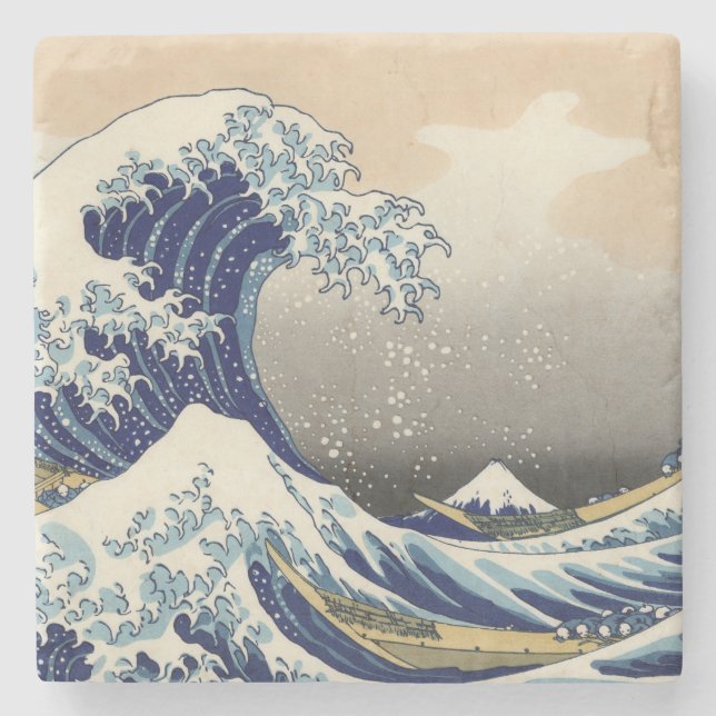 Posavasos De Piedra KATSUSHIKA HOKUSAI - La gran onda de Kanagawa (Anverso)