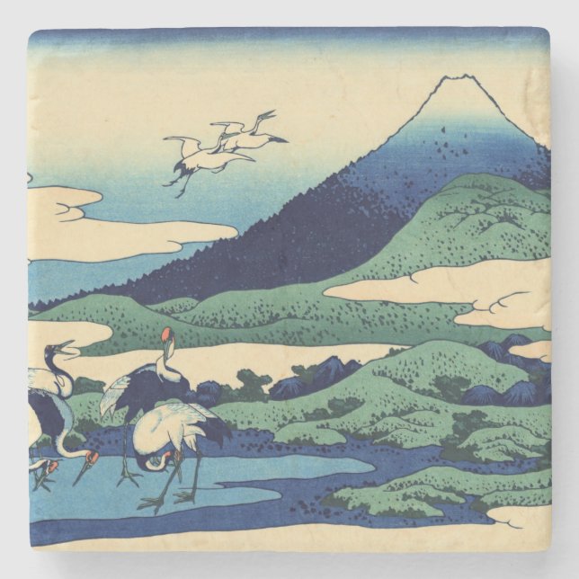Posavasos De Piedra Katsushika Hokusai - Umegawa en la provincia de Sa (Anverso)