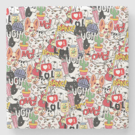 Posavasos De Piedra kawaii funny pet design - cute animal lover 