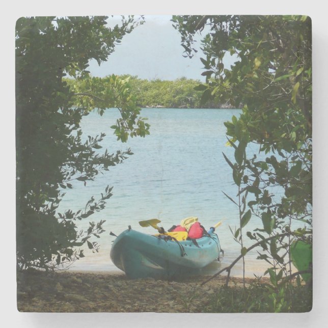 Posavasos De Piedra Kayak en St. Thomas Islas Vírgenes Estadounidenses (Anverso)