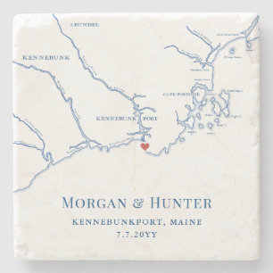 Posavasos De Piedra Kennebunkport Maine Destination Wedding Favor