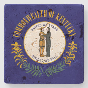 Posavasos De Piedra Kentucky: Commonwealth Bluegrass Bandera de estado