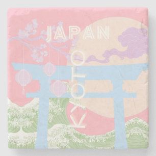 Posavasos De Piedra Kioto Japón: Arte de viajes, Pastel rosa