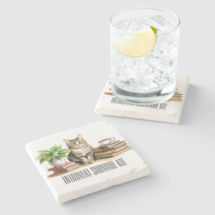 Posavasos De Piedra Kit de supervivencia para introvertidos (Gato,plan