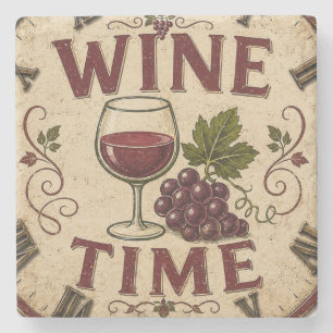 Posavasos De Piedra Kitchen Farmhouse Decor Wine Time