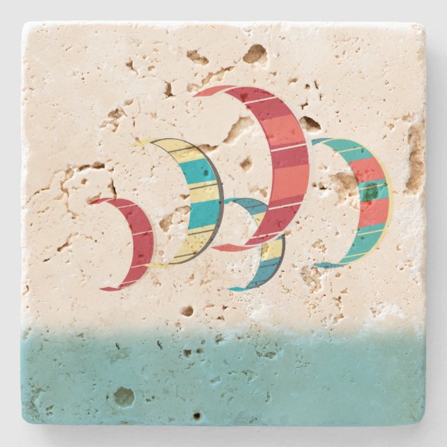Posavasos De Piedra Kite Surfing (Anverso)