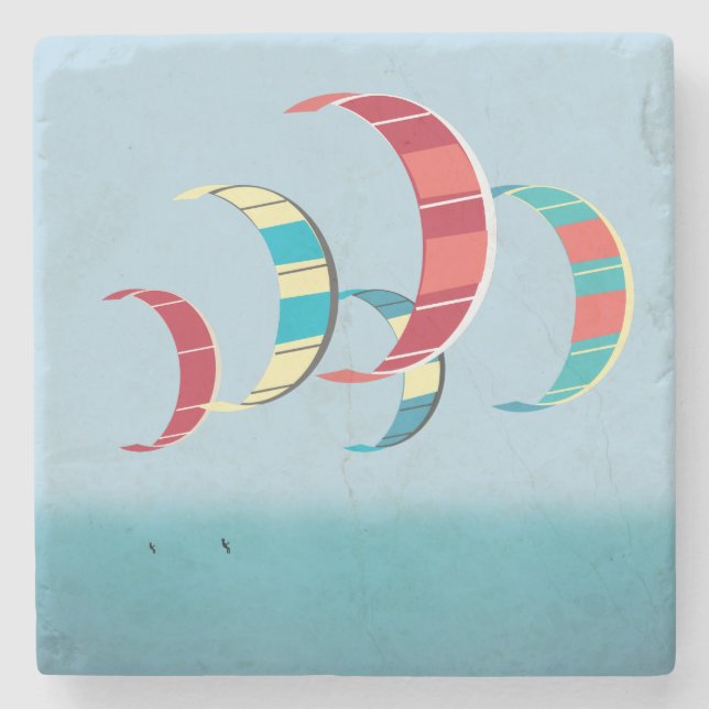 Posavasos De Piedra Kitesurf (Anverso)