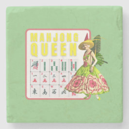 Posavasos De Piedra Kitschy Mahjong Queen