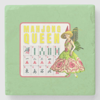Posavasos De Piedra Kitschy Mahjong Queen