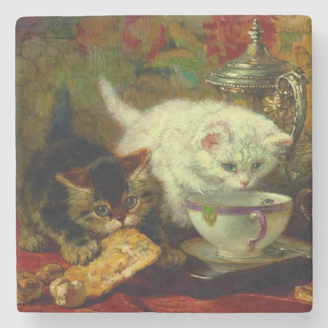 Posavasos De Piedra Kittens Tea Fiesta (Anverso)