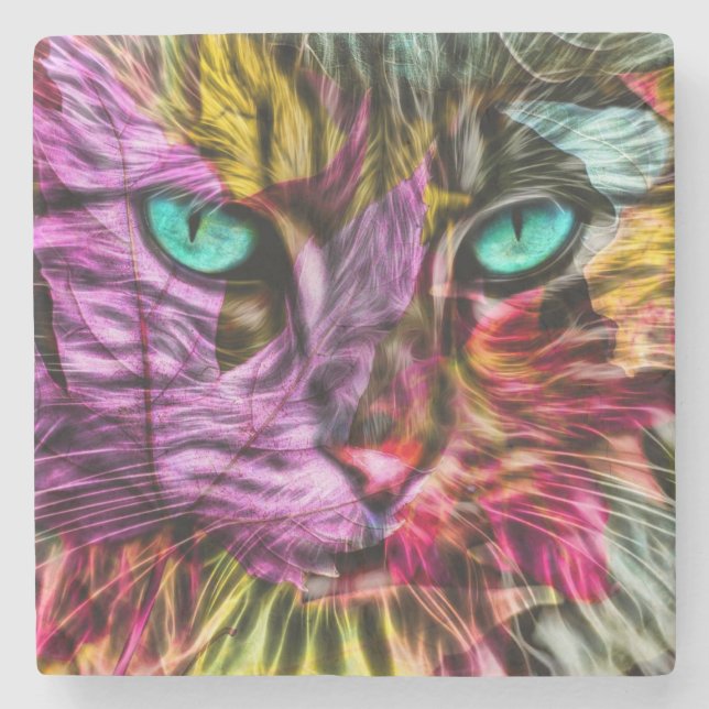 Posavasos De Piedra Kitty Cat Kitten Artsy Design (Anverso)