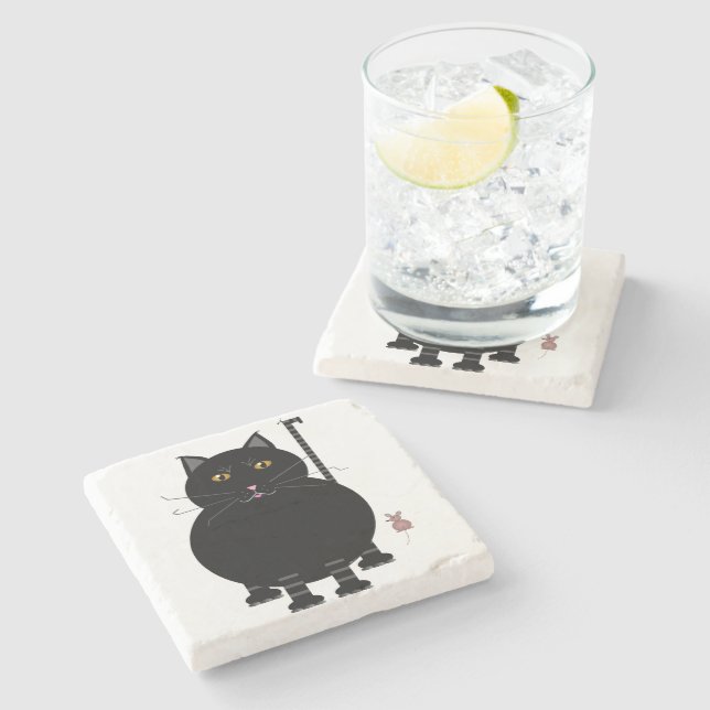 Posavasos De Piedra Kitty Kat Stone Coaster (Lateral)