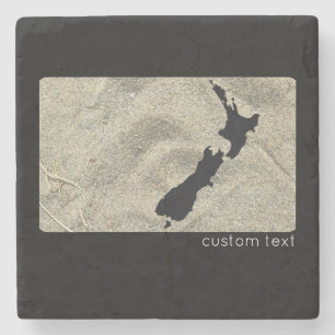 POSAVASOS DE PIEDRA KIWI NUEVA ZELANDA PLAYA DE ARENA NEGRA NZ KIWIANA