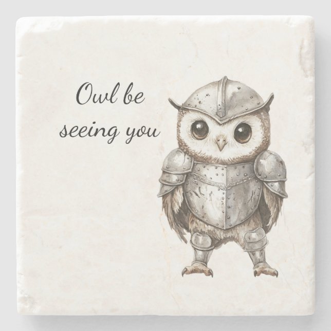 Posavasos De Piedra Knight Owl in Shining Armor (Anverso)