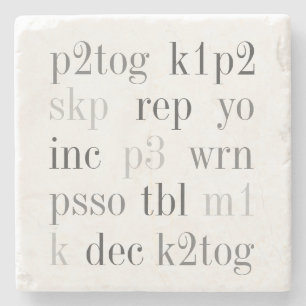 Posavasos De Piedra KNITING WORDS Marble Stone Coaster