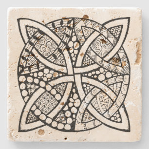 Posavasos De Piedra Knot Celtc negro y blanco