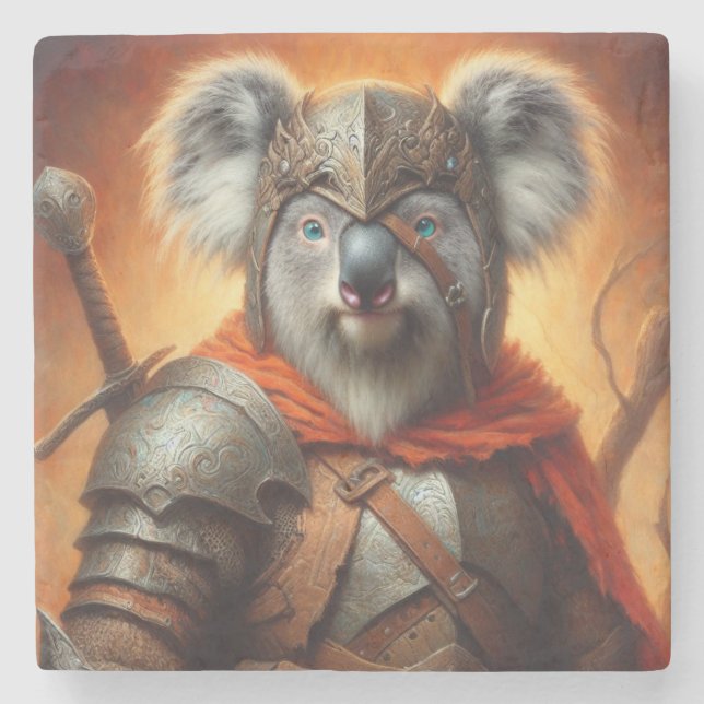 Posavasos De Piedra Koala Fantasy Warrior (Anverso)