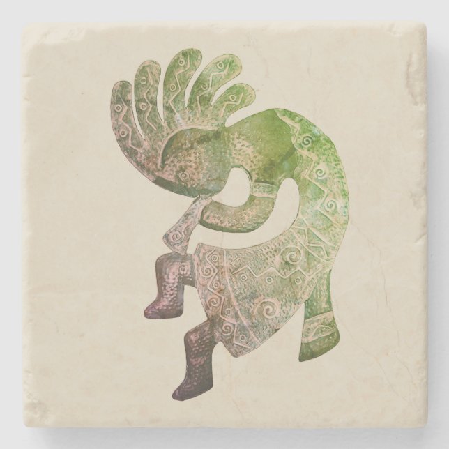 Posavasos De Piedra Kokopelli, Pastel Suroeste (Anverso)